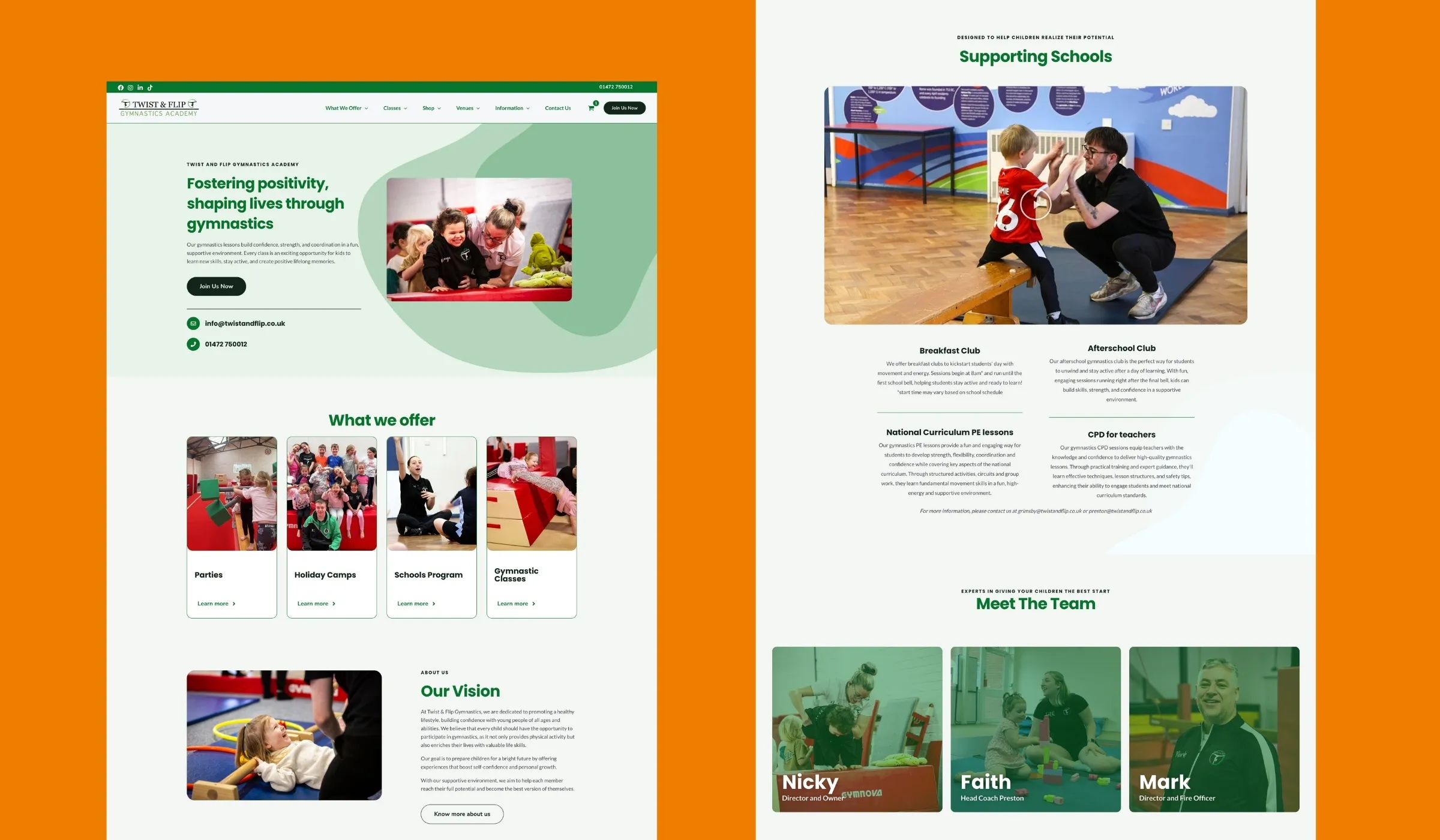 Twist and Flip website design
